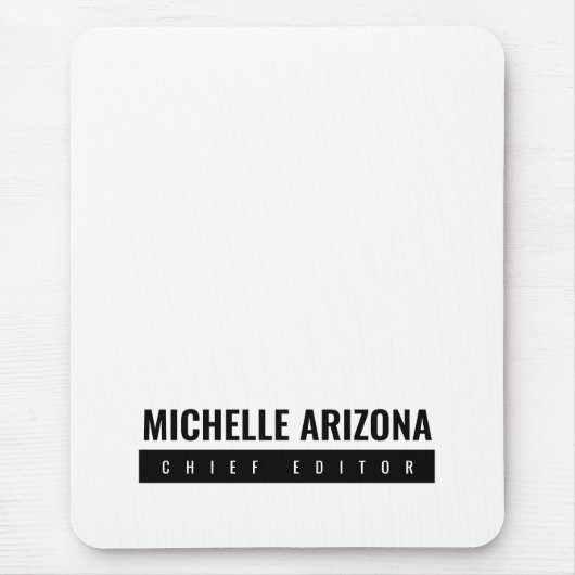 Minimalistische zwart-wit Professional Modern Muismat (Voorkant)