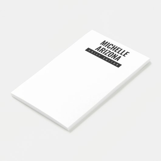 Minimalistische zwart-wit Professional Modern Post-it® Notes (Schuin)