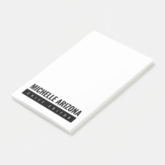 Minimalistische zwart-wit Professional Modern Post-it® Notes (Schuin)