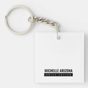 Minimalistische zwart-wit Professional Modern Sleutelhanger
