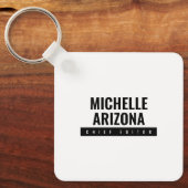 Minimalistische zwart-wit Professional Modern Sleutelhanger (Voorkant)