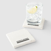 Minimalistische zwart-wit Professional Modern Stenen Onderzetter (Zijkant)