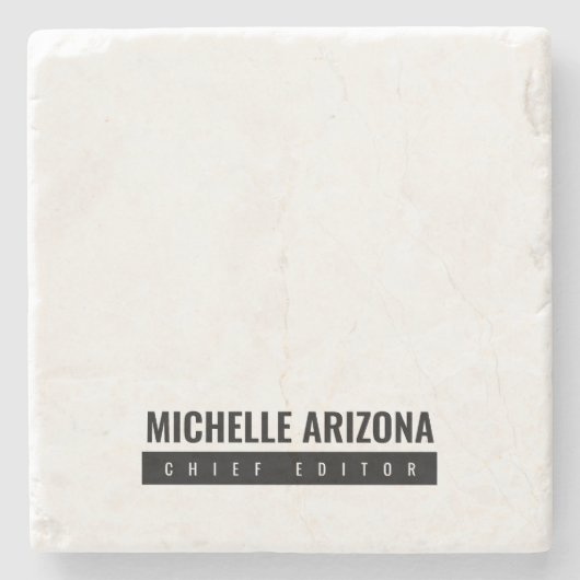 Minimalistische zwart-wit Professional Modern Stenen Onderzetter (Voorkant)