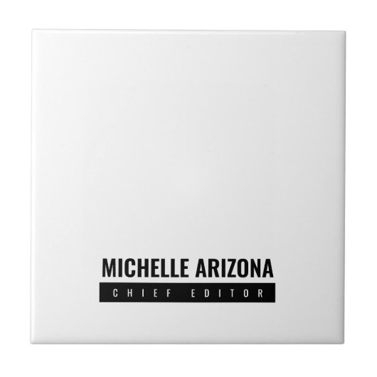 Minimalistische zwart-wit Professional Modern Tegeltje (Voorkant)