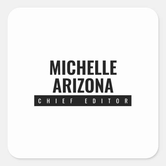 Minimalistische zwart-wit Professional Modern Vierkante Sticker (Voorkant)