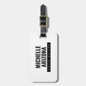 Minimalistische Zwart & Wit Professionele Moderne Bagagelabel (Voorkant verticaal)