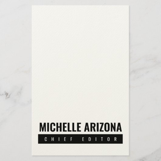 Minimalistische Zwart-Wit Professionele Moderne Briefpapier (Voorkant)