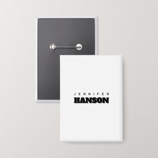 Minimalistische zwart-wit professionele moderne na button (Voorkant / Achterkant)