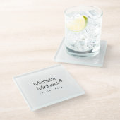 Minimalistische zwart-wit professionele moderne na glazen onderzetter (Schuin)