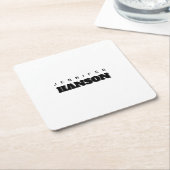 Minimalistische zwart-wit professionele moderne na kartonnen onderzetters (Schuin)