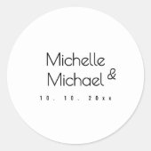 Minimalistische zwart-wit professionele moderne na ronde sticker (Voorkant)