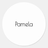 Minimalistische zwart-wit professionele moderne na ronde sticker (Voorkant)