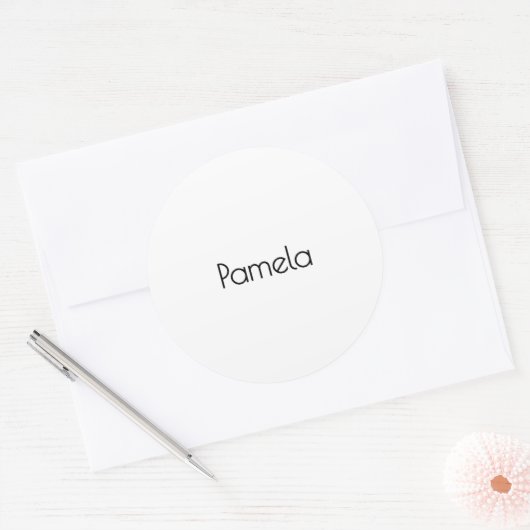 Minimalistische zwart-wit professionele moderne na ronde sticker (Envelop)
