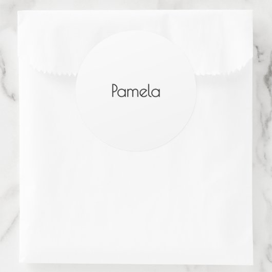 Minimalistische zwart-wit professionele moderne na ronde sticker (Tas)