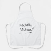 Minimalistische zwart-wit professionele moderne na schort (Voorkant)