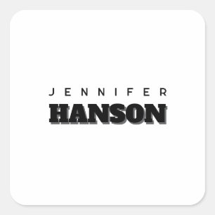 Minimalistische zwart-wit professionele moderne na vierkante sticker