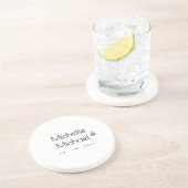 Minimalistische zwart-wit professionele moderne na zandsteen onderzetter (Zijkant)