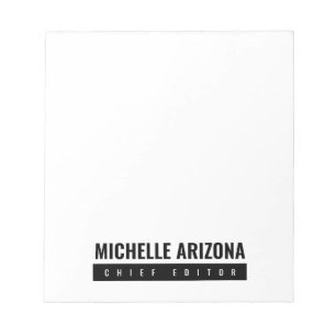 Minimalistische Zwart & Wit Professionele Moderne Notitieblok