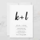 Minimalistische zwart-wit QR code foto bruiloft Kaart (Voorkant)