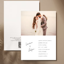 Minimalistische zwart-wit QR-code Fotobruiloft