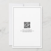 Minimalistische zwart-wit QR-code Fotobruiloft Save The Date (Achterkant)