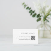 Minimalistische zwart-wit QR-code moderne bruiloft Informatiekaartje (Staand voorkant)