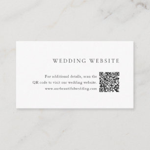 Minimalistische zwart-wit QR-code moderne bruiloft Informatiekaartje
