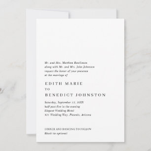 Minimalistische zwart-wit QR-code moderne bruiloft Kaart