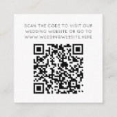 Minimalistische Zwart Wit QR Code Online Trouwinfo Informatiekaartje (Voorkant)