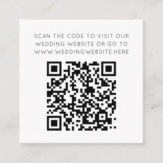 Minimalistische Zwart Wit QR Code Online Trouwinfo Informatiekaartje (Voorkant)