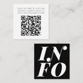Minimalistische Zwart Wit QR Code Online Trouwinfo Informatiekaartje
