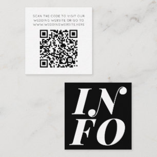 Minimalistische Zwart Wit QR Code Online Trouwinfo Informatiekaartje