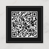 Minimalistische zwart-wit QR Code Social Media Vierkante Visitekaartje (Voorkant)