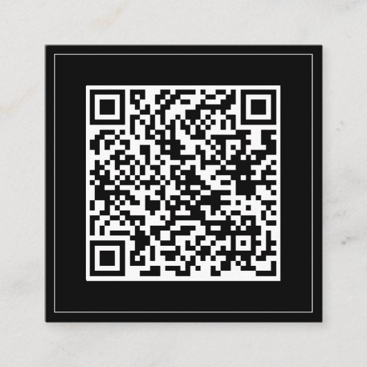 Minimalistische zwart-wit QR Code Social Media Vierkante Visitekaartje (Voorkant)