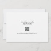 Minimalistische Zwart Wit QR Code uitnodiging (Achterkant)
