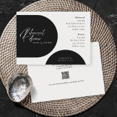 Minimalistische Zwart Wit QR Code uitnodiging