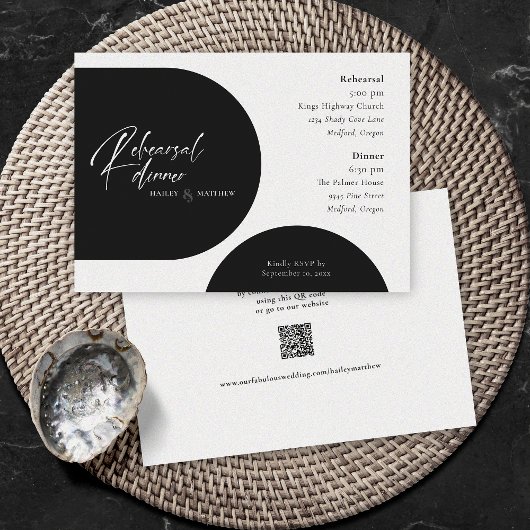 Minimalistische Zwart Wit QR Code uitnodiging