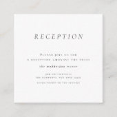 Minimalistische zwart wit receptie bruiloft informatiekaartje (Voorkant)