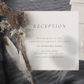 Minimalistische zwart wit receptie bruiloft informatiekaartje