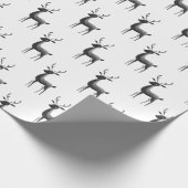 Minimalistische zwart-wit rendier kerst cadeaupapier (Hoek)