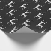 Minimalistische zwart-wit rendier kerst cadeaupapier (Hoek)