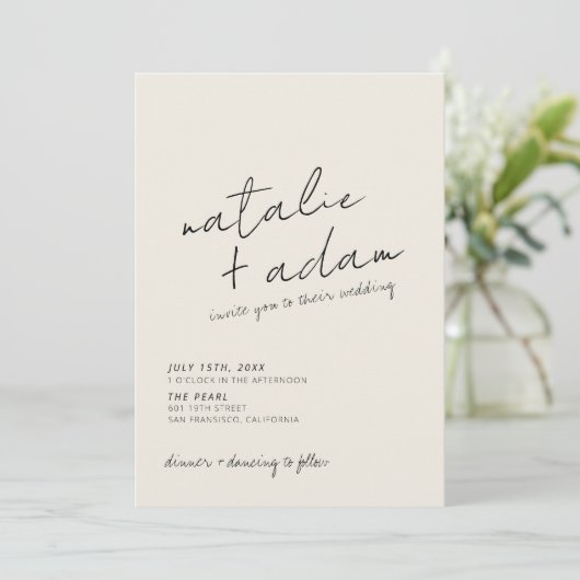 Minimalistische zwart-wit retro plezier moderne br kaart (Staand voorkant)