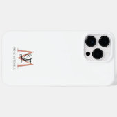 Minimalistische Zwart Wit Roos Gouden Monogram Naa Case-Mate iPhone Case (Achterkant (horizontaal))