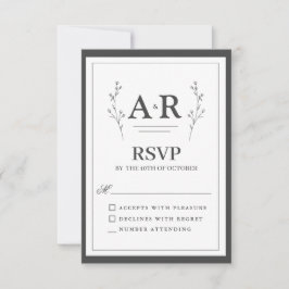 Minimalistische Zwart & Wit RSVP Kaartje