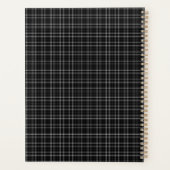 Minimalistische zwart-wit ruit planner (Achterkant)