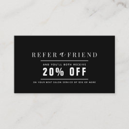 Minimalistische zwart-wit salon verwijzing visitekaartje