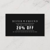 Minimalistische zwart-wit salon verwijzing visitekaartje (Voorkant)