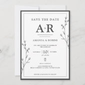 Minimalistische Zwart & Wit Save The Date (Voorkant)
