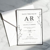 Minimalistische Zwart & Wit Save The Date