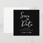 Minimalistische Zwart-wit Save the Date Kaart (Voorkant / Achterkant)